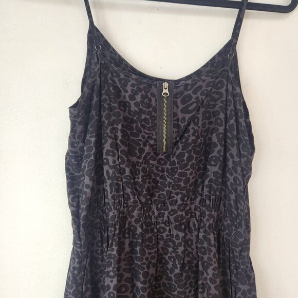 Madewell Eliot Black Leopard Print Sleeveless Dress Cocktail Mini Dress Size 4 - Picture 5 of 10